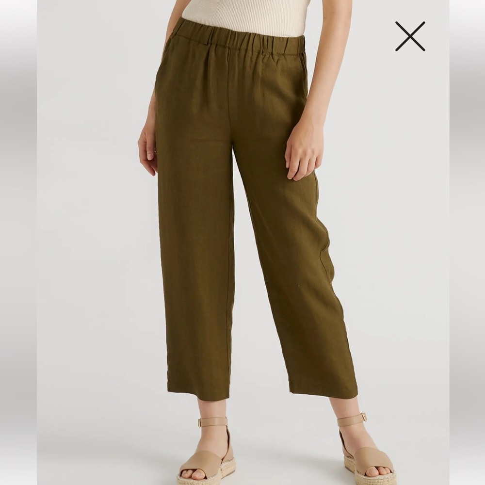 Quince Linen Pants Green Size Small